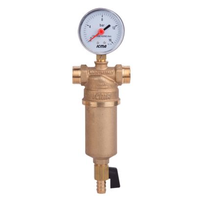 750 Фільтр з краном та манометром 1/2&amp;quot;в 3/4&amp;quot;н ІСМА 100микрон - 1