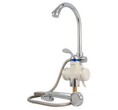 Кран-водонагрівач проточний LZ 3.0 кВт 0.4-5бар для ванни гусак вухо на гайці AQUATICA (LZ-6C111W)