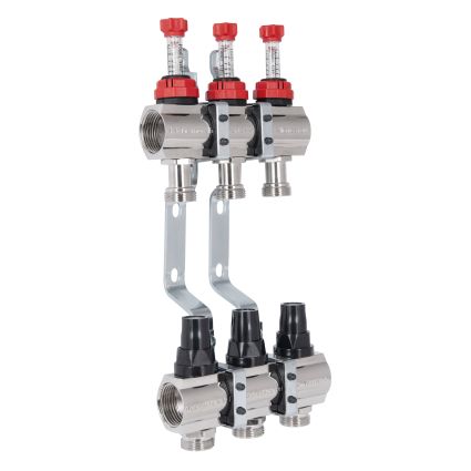 Коллектор с расходомерами SD Forte 1&amp;quot; на 3 выхода - 3