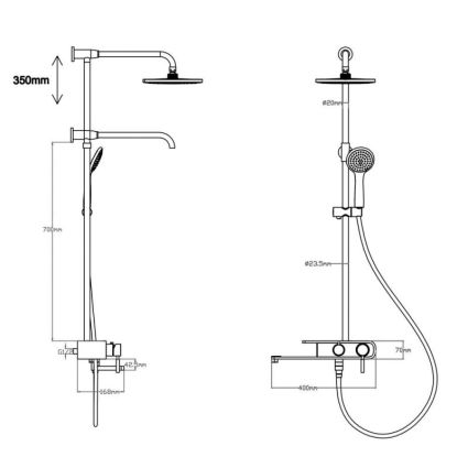 Душевая система Q-tap 1109 BLA - 2