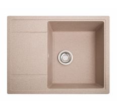 Мийка для кухні гранітна 650х510 (рожева) Optima SOLID + сифон