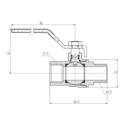 Кран кульовий SD Forte 1/2&amp;quot; ВН для газу (ручка) - 2