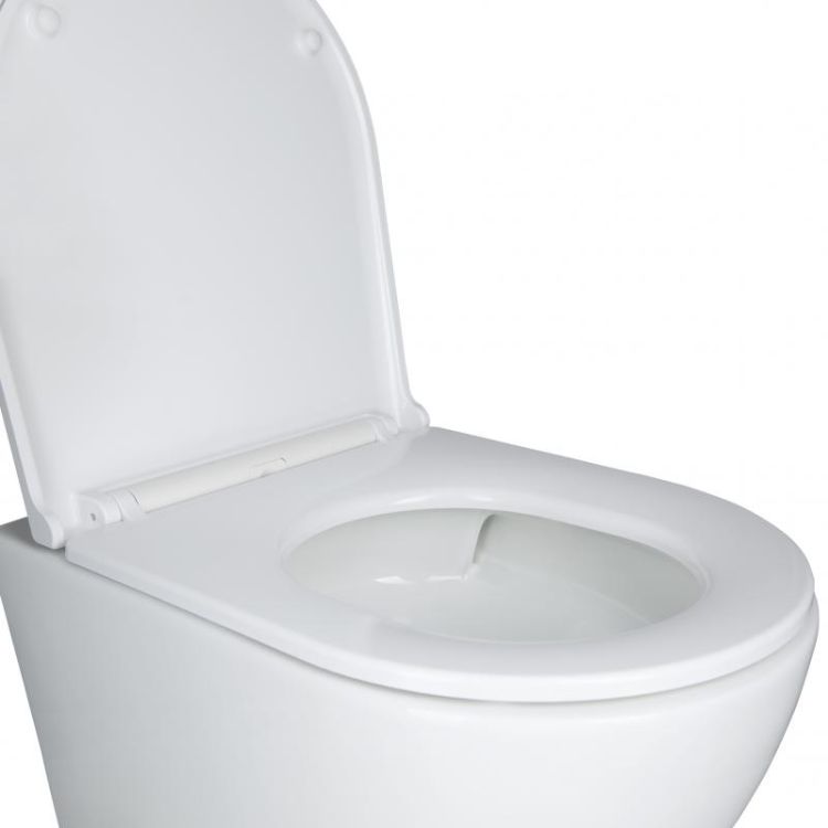 Комплект: Qtap Robin Ultra Quiet унітаз підвісний QT1333046EUQW + Nest комплект інсталяції 4в1 (квадратна клавіша Chrome) QT0133M425 + QT0111M06028CRM - 3