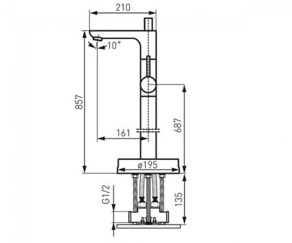 Смеситель для ванны Ferro BFI 11 F отдельностоящий - 2