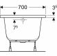 SUPERO ванна 150 * 70см, прямокутна, з ніжками SN14 - 3