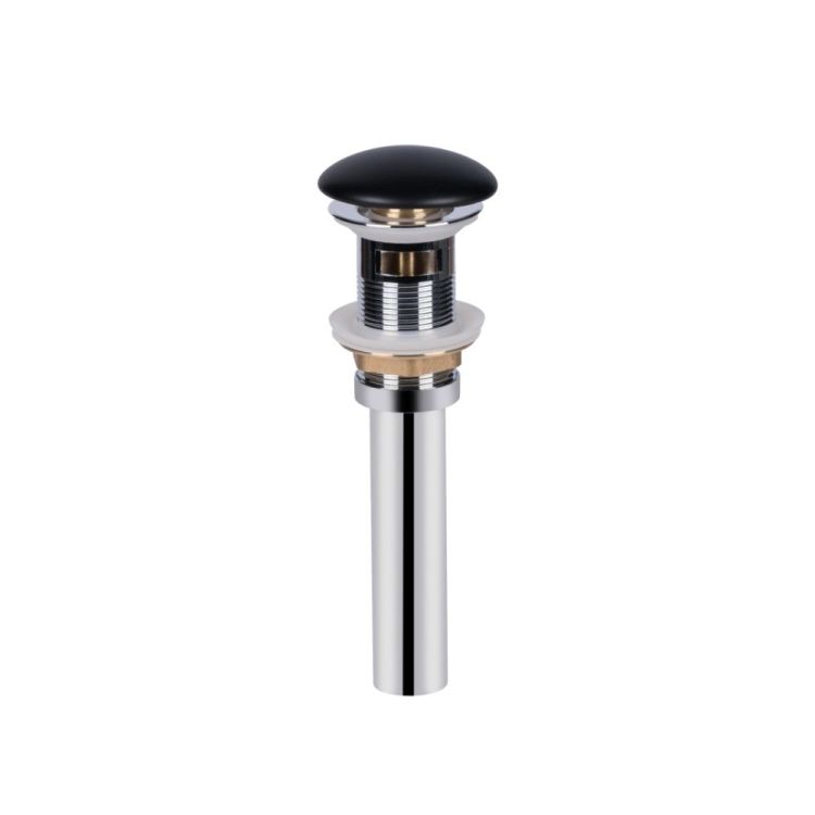 Комплект Qtap Nando LT: Раковина підвісна прамокутна 500х420х120 мм Matt Black + Донний клапан PU03O - 6