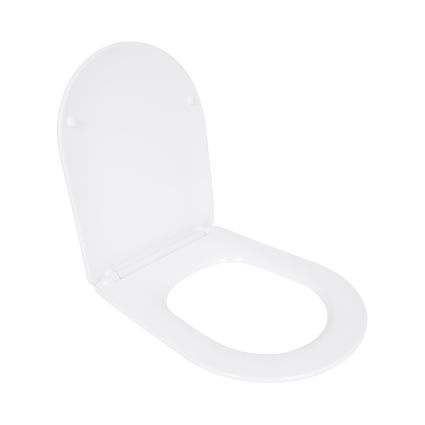 Сидіння для унітазу Qtap (Evia, Arvin, Leo 630) 410x330x22 мм, White, з мікроліфтом, Slim Duroplast, Quick Release QTSC179W49264 - 2