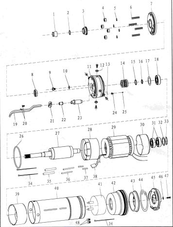 Насос центробежный скважинный 2.2кВт H 232(180)м Q 55(33)л/мин Ø102мм AQUATICA (DONGYIN) (777127) - 4