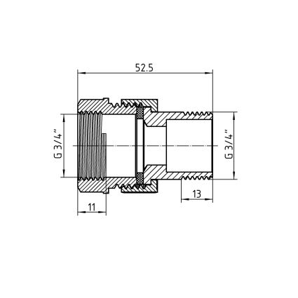 Згін-американка Thermo Alliance Forte 3/4&amp;quot;ВЗ нікельований, прямий, під плоску прокладку TAFG190W20 - 2