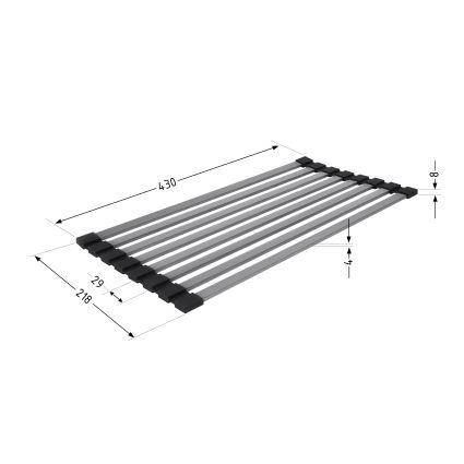 Сушарка на кухонну мийку Lidz Acsis LA12 Black, плоска основа, для посуду 430х216 мм LDACSLA12BLM49766 - 2