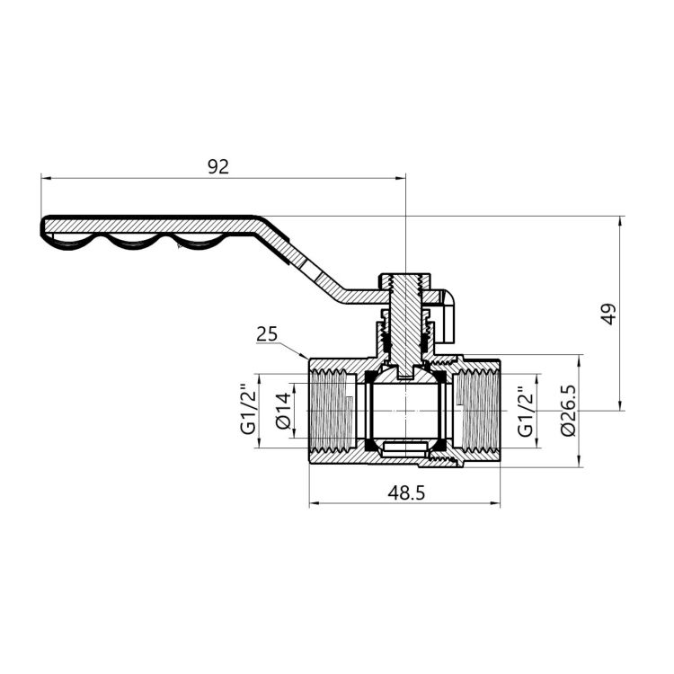 Кран кульовий SD Plus 1/2&amp;quot; ВВ газ PN40 - 2