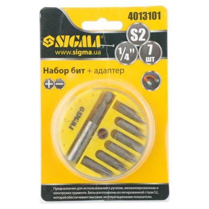 Набор бит + адаптер 7шт S2 (пласт кейс) Sigma (4013101) - 5