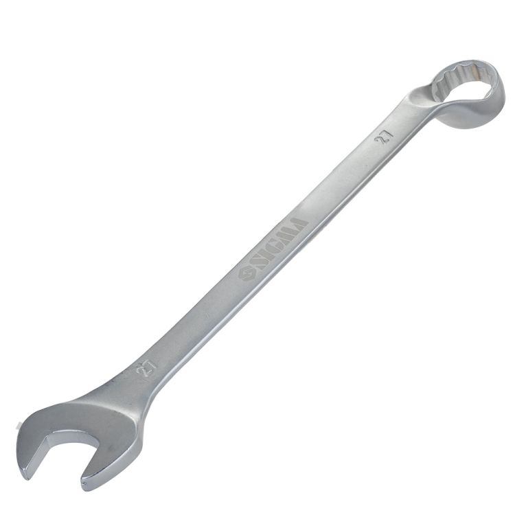 Ключ рожково-накидний глибокий 27мм CrV satine Sigma (6024271) - 8