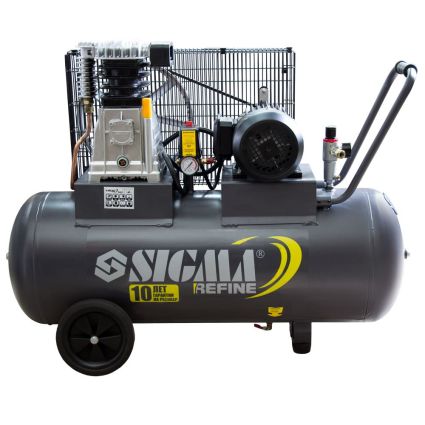 Компрессор ременной двухцилиндровый 380В 2.2кВт 508л/мин 10бар 100л Sigma Refine (7044211) - 1