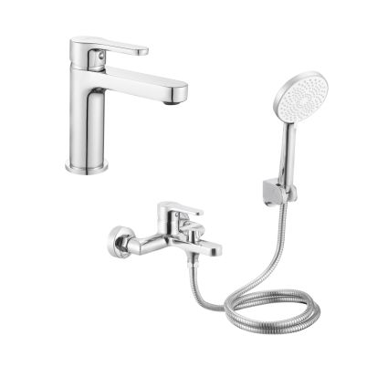 Акційний набір Lidz: Astra 001F Змішувач для раковини LDAST001FCRM48085 + Astra 006 Змішувач для ванни (з душовим гарнітуром) LDAST006CRM48087 - 1