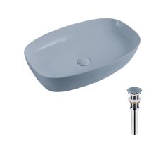 Раковина накладна Qtap Robin 500х380х140 мм, Anthracite, прямокутна, з донним клапаном QT04116302AN