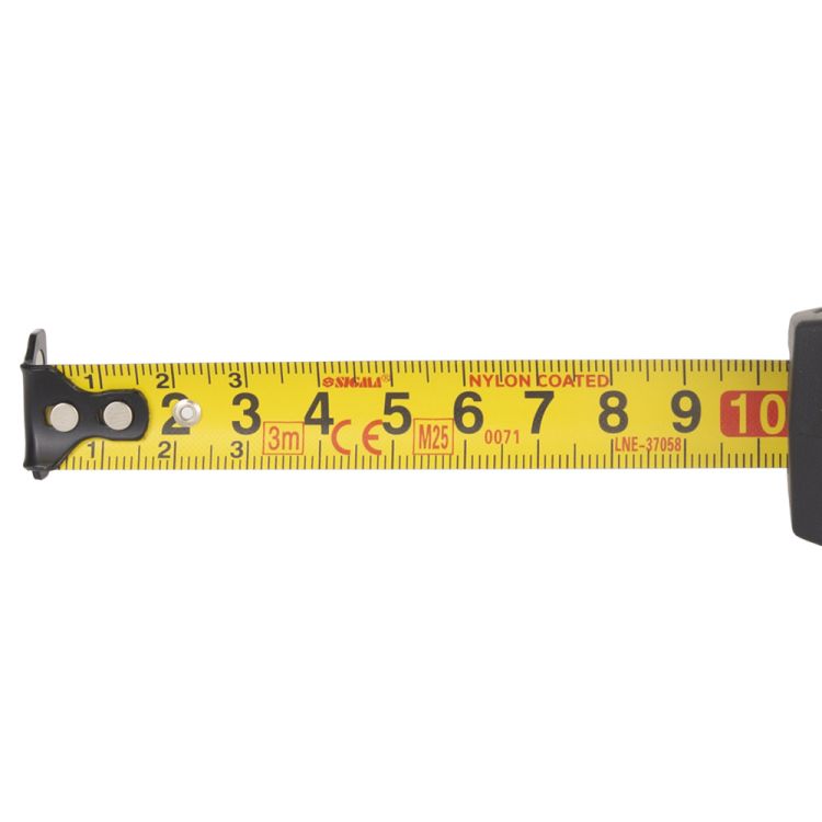 Рулетка магнитная обрезиненная ClickLock нейлоновое покрытие автостоп 3м×16мм SIGMA (3821311) - 6