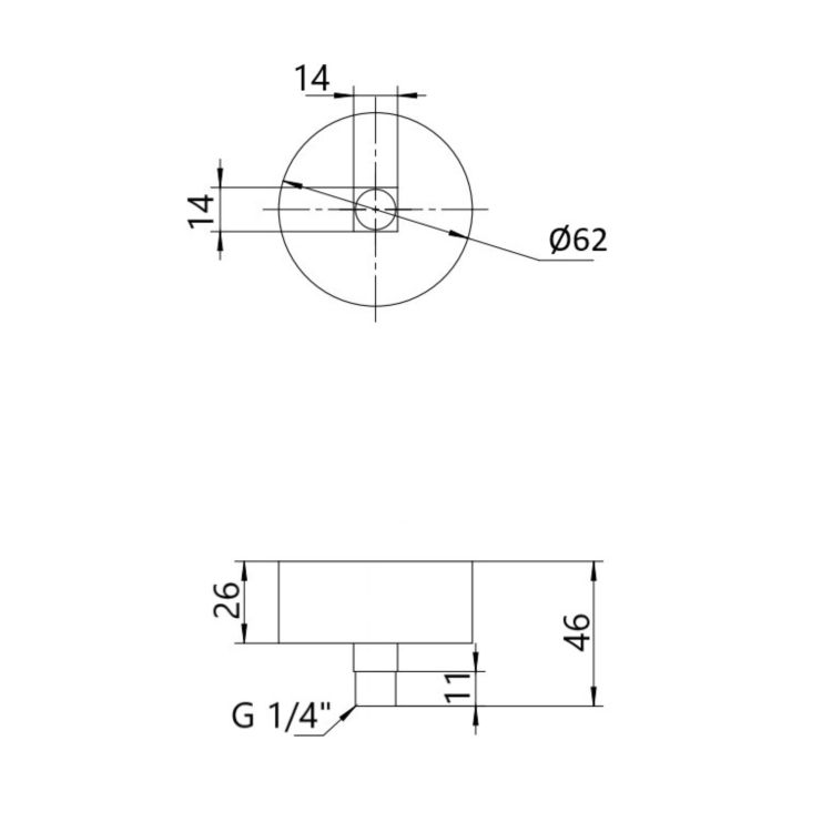 Манометр гліцериновий Forte d63 мм, 1/4&amp;quot;З із нижнім підключенням (латун.) 0-16 бар TAF170G16B Thermo Alliancе - 2