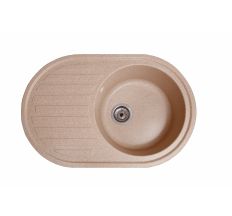 Мийка SOLID Elegant 770*500 рожева зі штучного каменю, з сіфоном