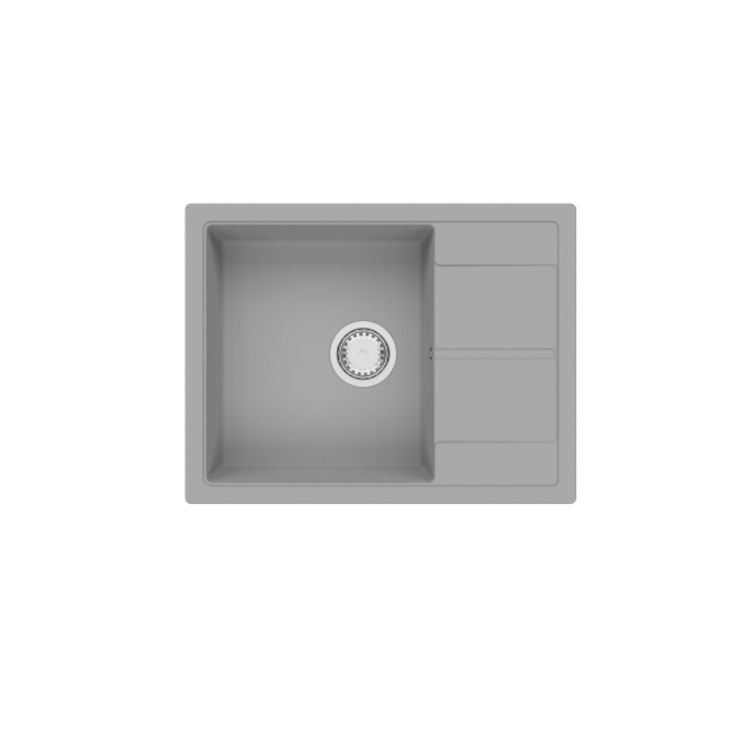 Мойка гранитная Cubix 65х50 Grey Metallic +сифон FABIANO - 1