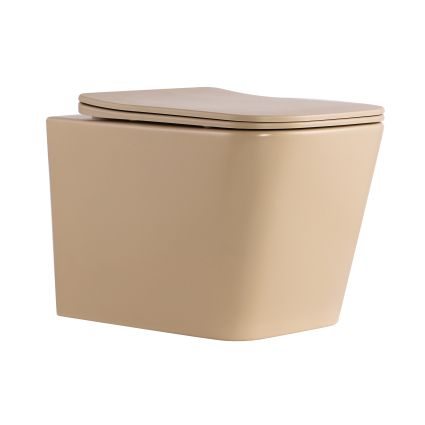 Унітаз підвісний Qtap Tern Ultra Quiet 520×345×325 мм, Beige, з сидінням Slim Duroplast / Soft-close / Quick Release QTTER26SB49001 - 1