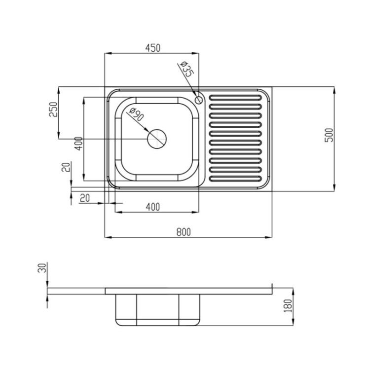 Кухонна мийка Imperial 5080-L Decor (IMP5080LDEC) - 2