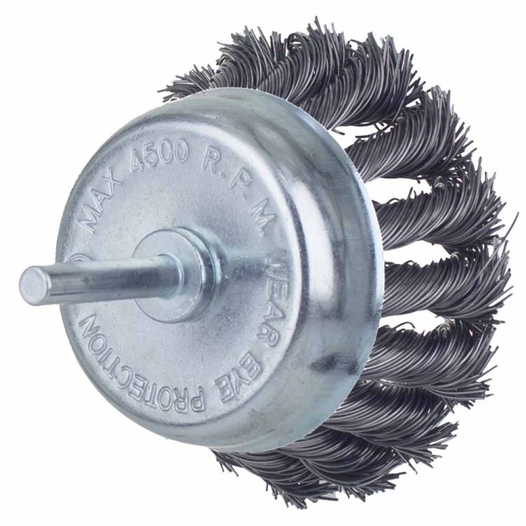 Щетка проволочная чашеобразная Ø75мм хвостовик Ø6мм (стальная витая) Sigma (9028071) - 4