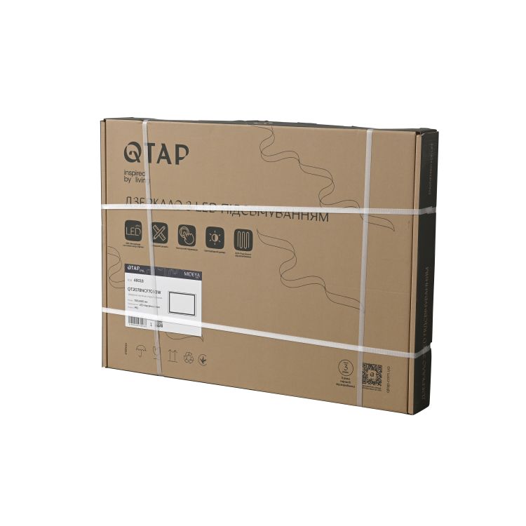 Дзеркало Qtap Mideya (DC-F613) 700х500 з LED-підсвічуванням Touch, з антизапотіванням, димером, рег. яскравості QT2078NCF7050W - 12