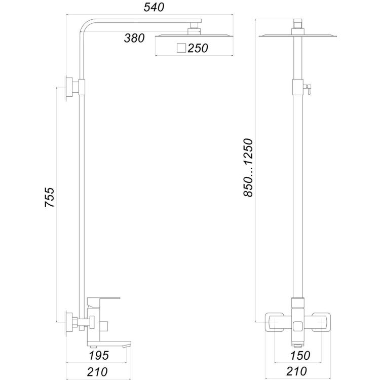 Душевая система GLOBUS Lux SICILIA SBQ-SH-02 - 2