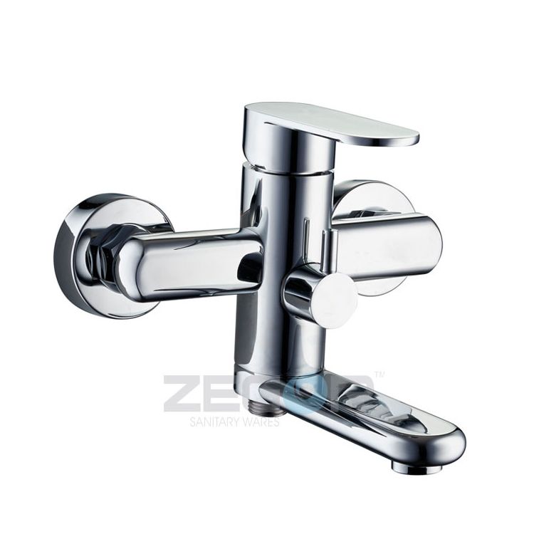 Z65-LOB3-A128 белый ZEGOR Смеситель для ванны короткий гусак, к.35 - 1