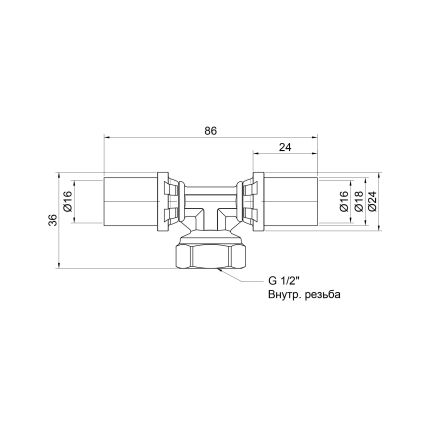 тройник16х1/2в х16 &amp;quot;Icma&amp;quot; № 408 - 2