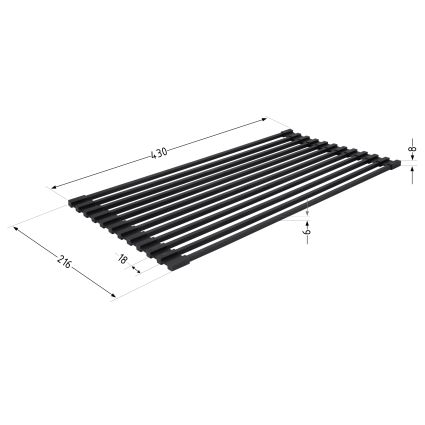 Сушарка на кухонну мийку Lidz Acsis LA04 Black, квадратна основа, для посуду 430х216 мм LDACSLA04BLM49762 - 2