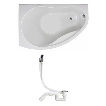 PROMISE ванна асимметричная 170*110 см, левая, с ножками SN8 + сифон Simplex для ванны - 1