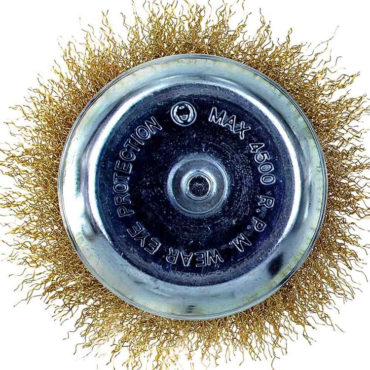 Щетка проволочная чашеобразная Ø100мм хвостовик Ø6мм (латунированная) Sigma (9015101) - 7