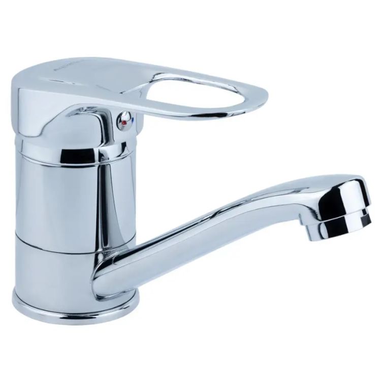 Смеситель MJ Ø40 для кухни гусак прямой 150мм на шпильке AQUATICA (MJ-2B129C) - 1