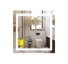Дзеркало Lidz Kubis (KU1) 700х700 з LED-підсвічуванням Touch, з антизапотіванням, з димером, рег. яскравості LDKU70070049287