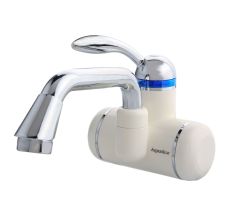 Кран-водонагрівач проточний LZ 3.0 кВт 0,4-5бар для раковини гусак вигнутий довгий настінний AQUATICA (LZ-6A211W)