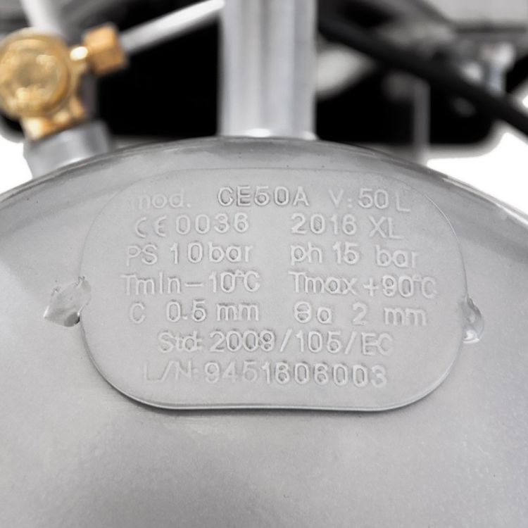 Компрессор двухцилиндровый 2.5кВт 455л/мин 10бар 50л (2 крана) Sigma (7043721) - 7