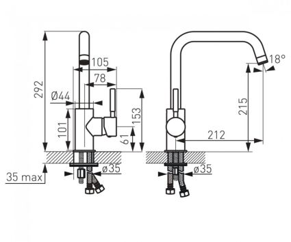 Смеситель для кухни Ferro RATIO BTI4BL черный - 2