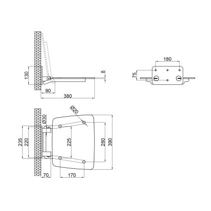 Сидіння для душу Qtap Comfort COMFWHI5035 - 2