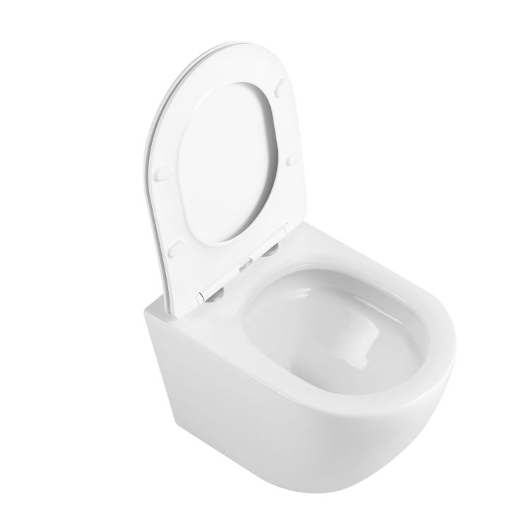 Унітаз підвісний Qtap Robin Ultra Quiet безобідковий з сідінням Soft-close 520x365x365 мм WHITE - 8