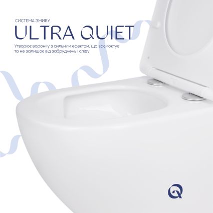 Унітаз підвісний Qtap Jay безобідковий з сідінням Soft-close QT07335175W - 5