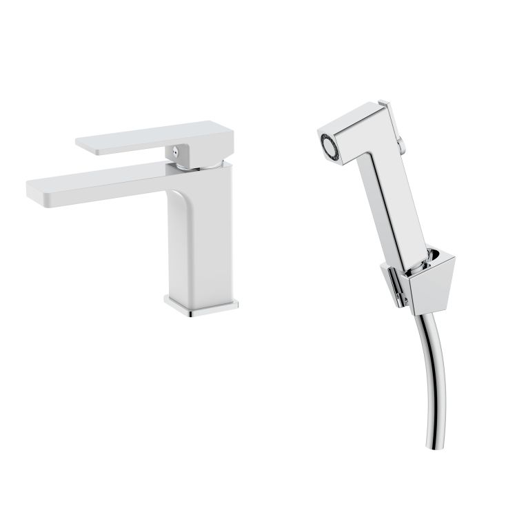 Змішувач для раковини Qtap Gemini (з гігієнічним душем) QTGEM272CRW45691 Chrome/White - 1
