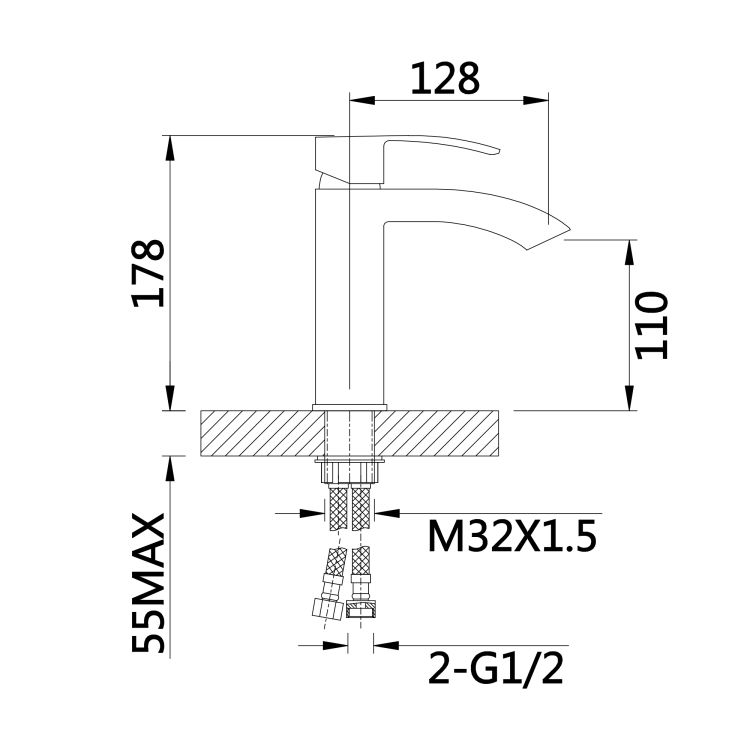 Змішувач для раковини Swan Cascada QTSWA270CRW45568 Chrome/White Qtap - 2