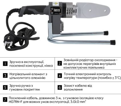 Паяльник для PPR Ø20-32 (автоматичний) STD-101 600W Thermo Alliance - 4