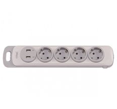 Л 4351 Колодка 3-я с/з с кнопкой + USB LUXEL NOTA