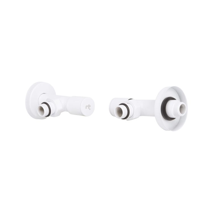 Комплект кранів Thermo Alliance Standart 1/2&amp;quot; З для рушникосушарки кутовий білий SF395W15W - 3