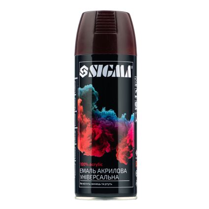 Эмаль аэрозольная акриловая 400мл RAL 3005 (темно-вишневый глянец) SIGMA (2736941) - 1