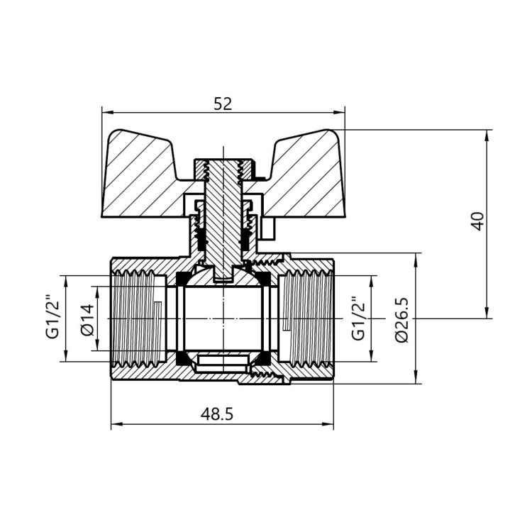 Кран кульовий SD Plus 1/2&amp;quot; ВВ газ PN40 - 2