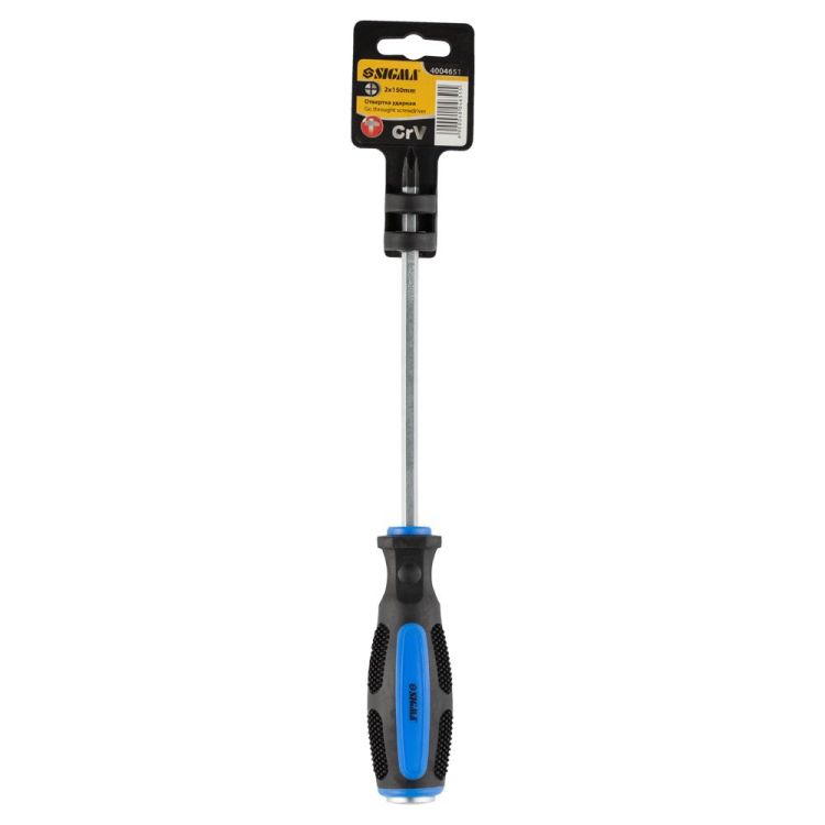 Хрестова викрутка ударна РН2х150мм CrV Sigma (4004651) - 4